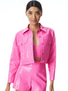 CHLOE VEGAN LEATHER CROC CROPPED JACKET-FRENCH ROSE-ALICE + OLIVIA