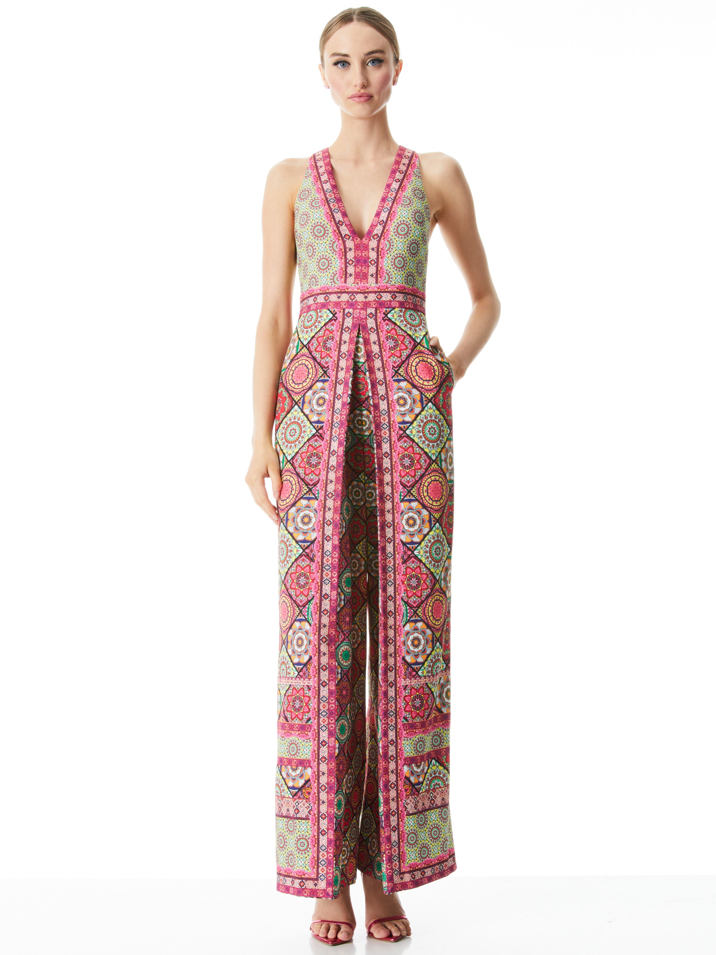 AUDRIE PLEATED JUMPSUIT-FAR OUT-ALICE + OLIVIA