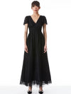 CHARLSIE SMOCKED WAIST DRESS-Black-ALICE + OLIVIA