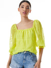 Top ROWA scollo quadro con polsini a sbuffo-ALICE + OLIVIA