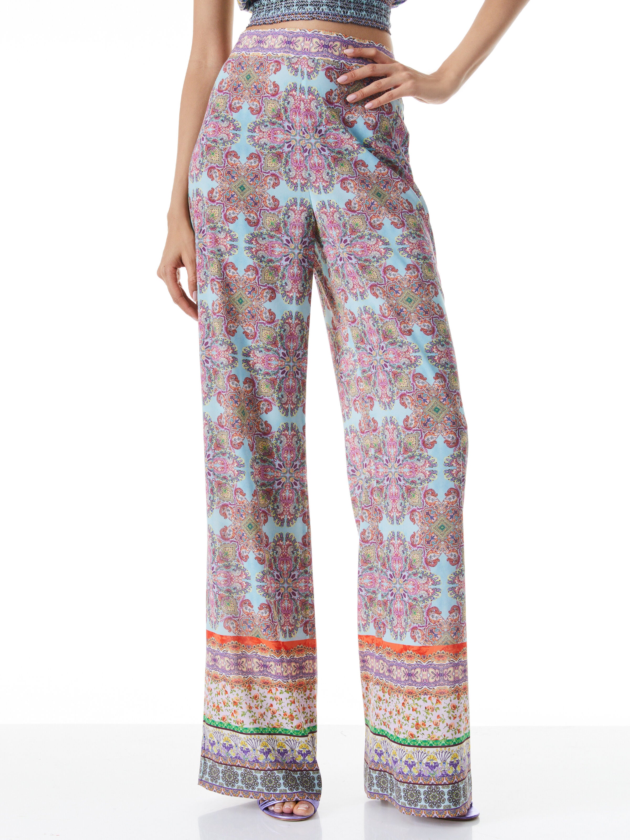 ELMA HIGH WAISTED WIDE LEG PANT-RITZY-ALICE + OLIVIA