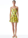 GINNY SPAGHETTI STRAP GODET DRESS-FLORAL EXPRESS LEMON SORBET-ALICE + OLIVIA