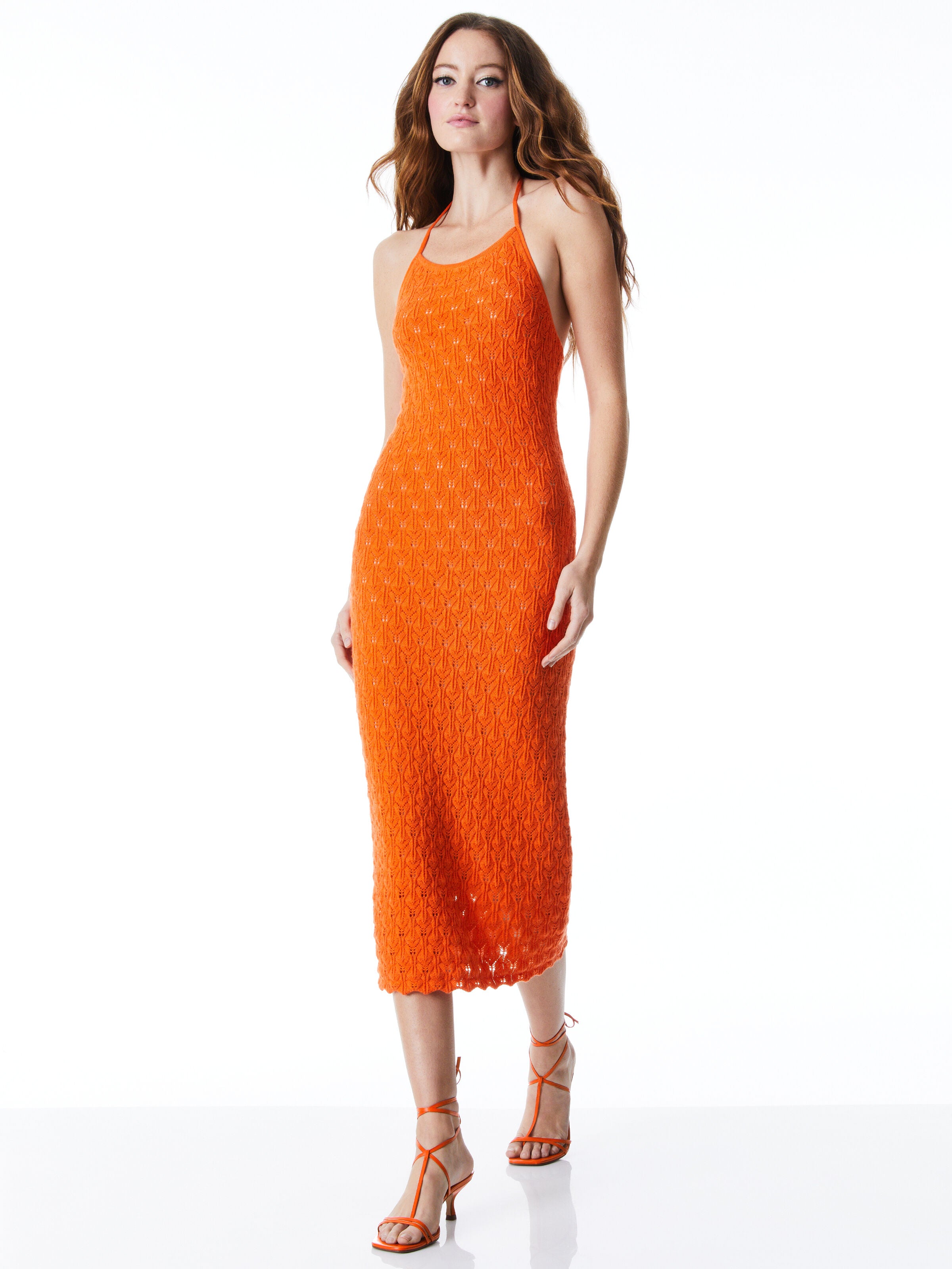 JONE HALTER NECK FITTED MIDI DRESS-SIENNA-ALICE + OLIVIA