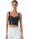 CROP TOP JEANNA EN CUIR VÉGAN-ALICE + OLIVIA