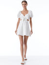QUEENIE PUFF SLEEVE MINI DRESS WITH BOW-OFF WHITE-ALICE + OLIVIA