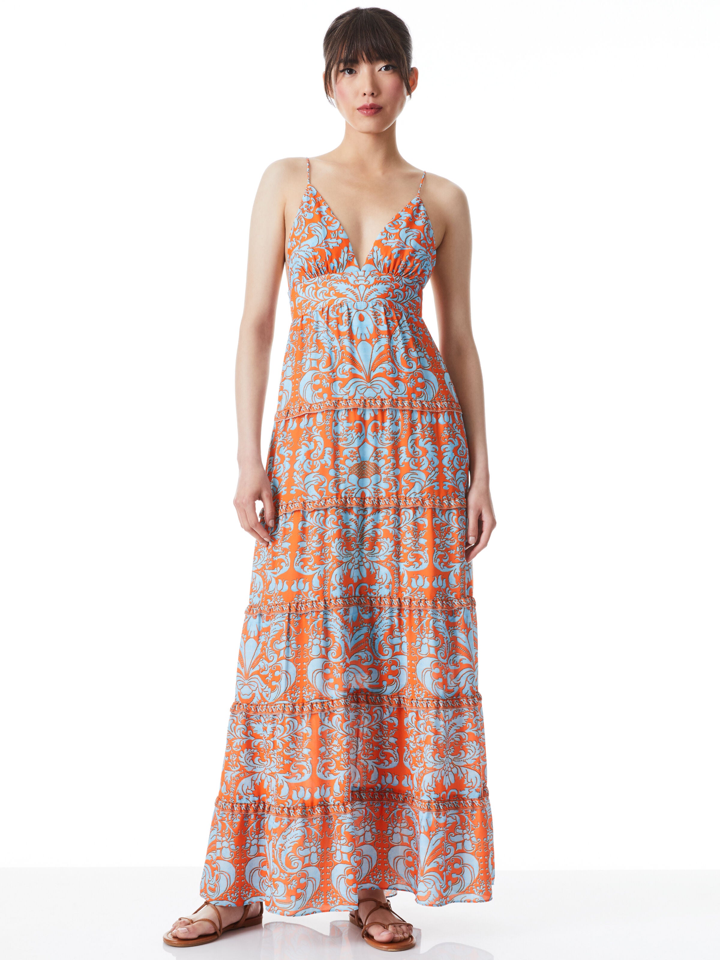 VESTITO LUNGO KAROLINA CON SCOLLO ALL'AMERICANA-ALICE + OLIVIA