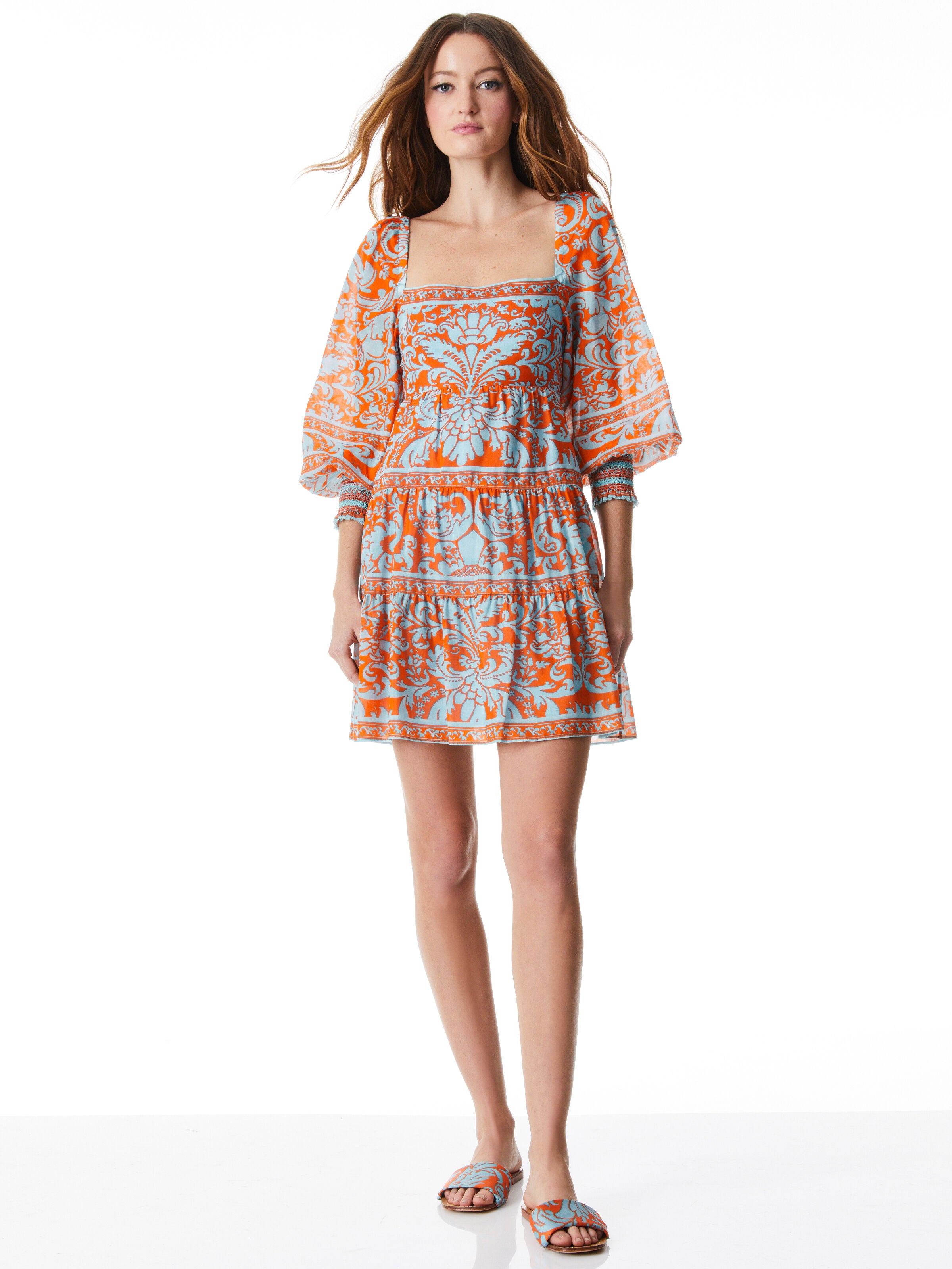 ROWEN TIERED SQUARE NECK BABYDOLL DRESS-FOREVER YOURS SIENNA-ALICE + OLIVIA