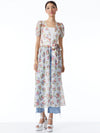 ROBE LONGUE JESSAMY À MANCHES BOUFFANTES ET CEINTURE-ALICE + OLIVIA