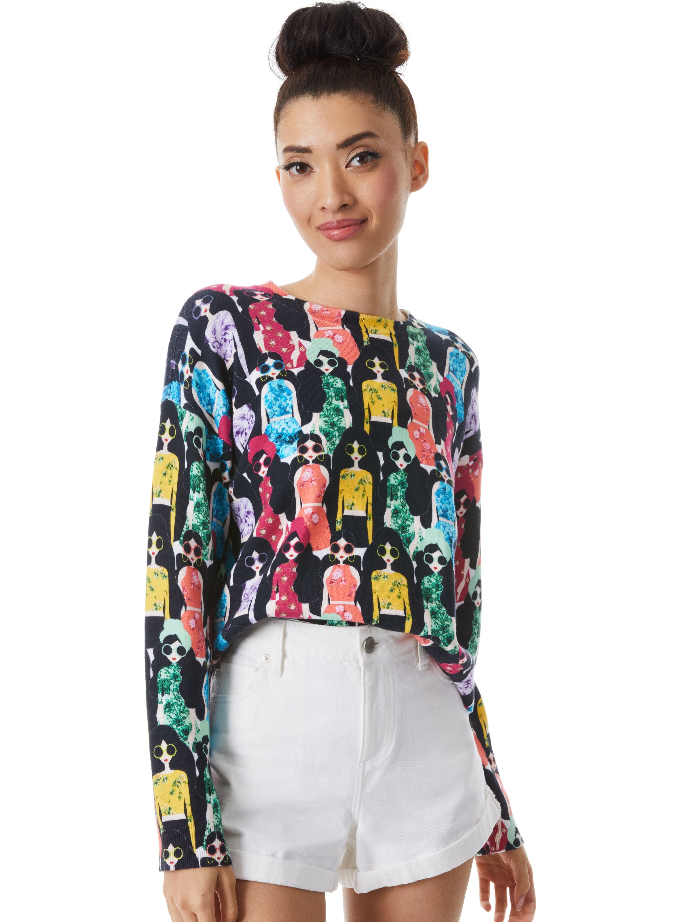 GLEESON PRINTED BOXY PULLOVER-MULTI-ALICE + OLIVIA