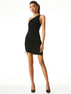 ROBE COURTE ASYMÉTRIQUE DRAPÉE BINNIE-ALICE + OLIVIA