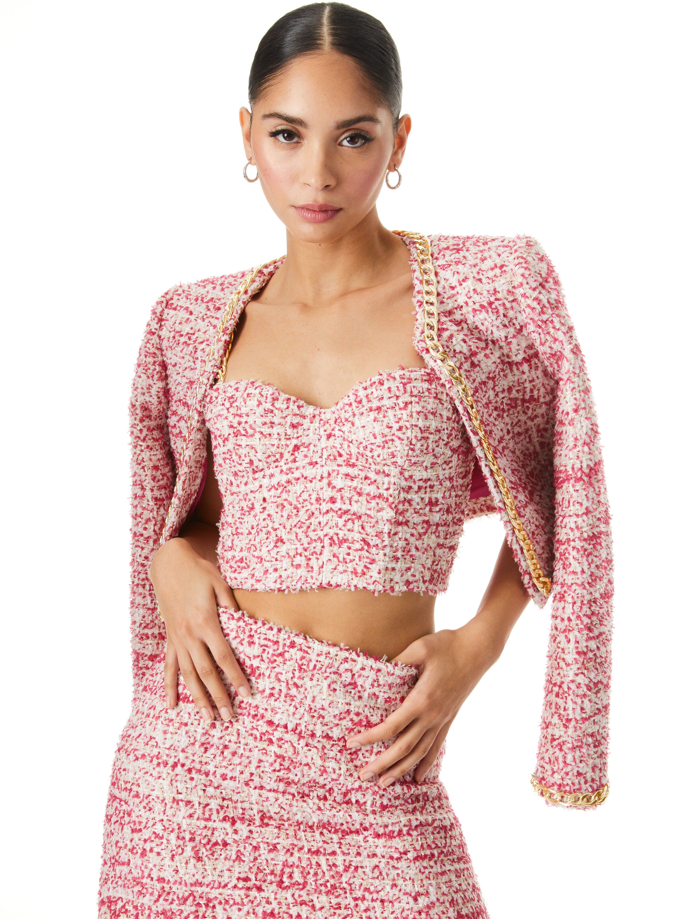 KIDMAN CROPPED JACKET WITH CHAIN TRIM