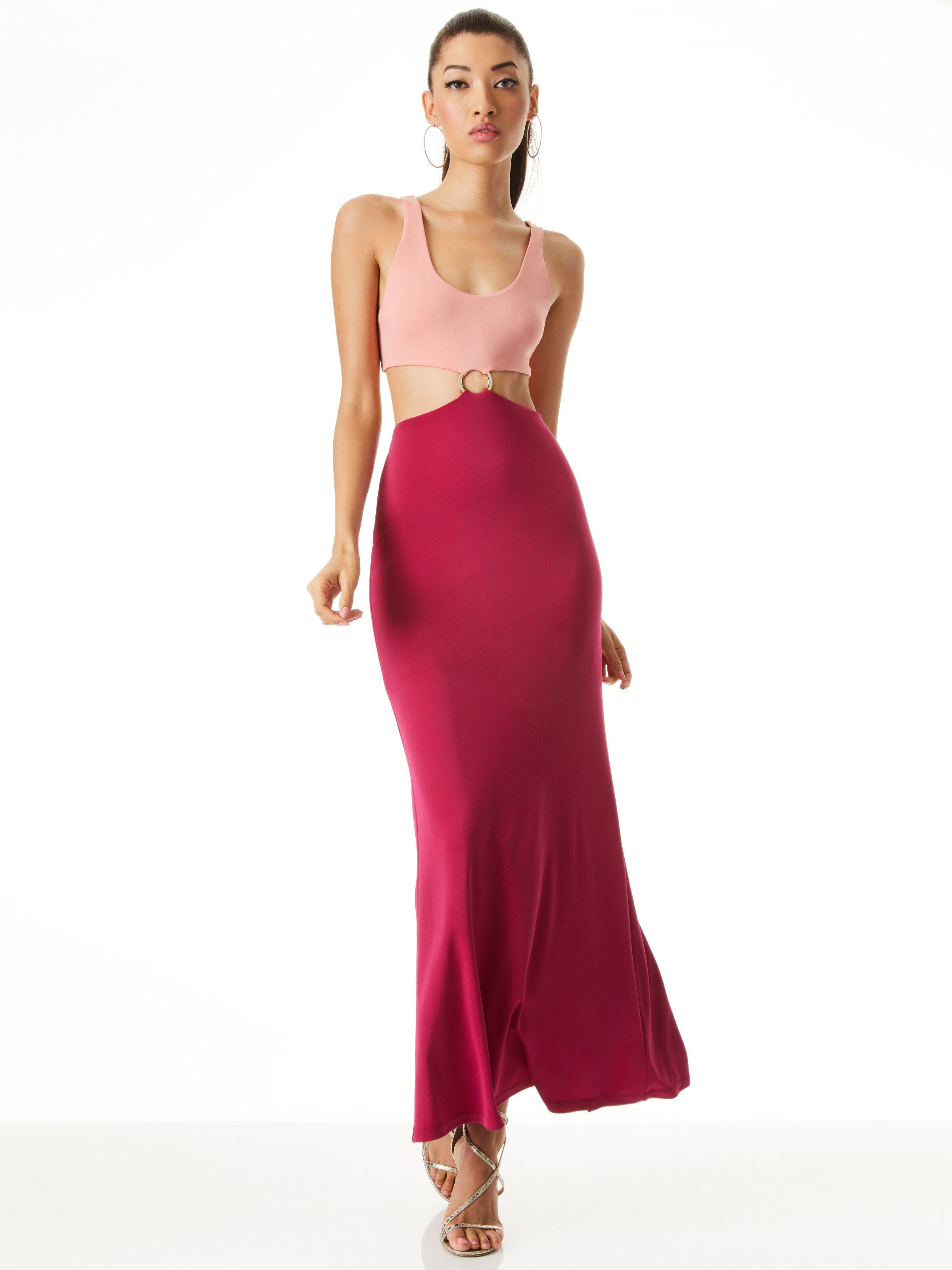 ROBE LONGUE ARIZONA À DÉCOUPE ET ANNEAU MÉTALLIQUE-ALICE + OLIVIA