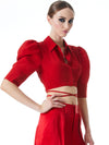 TOP CROP DIONE CON CINTURA DA ANNODARE-ALICE + OLIVIA