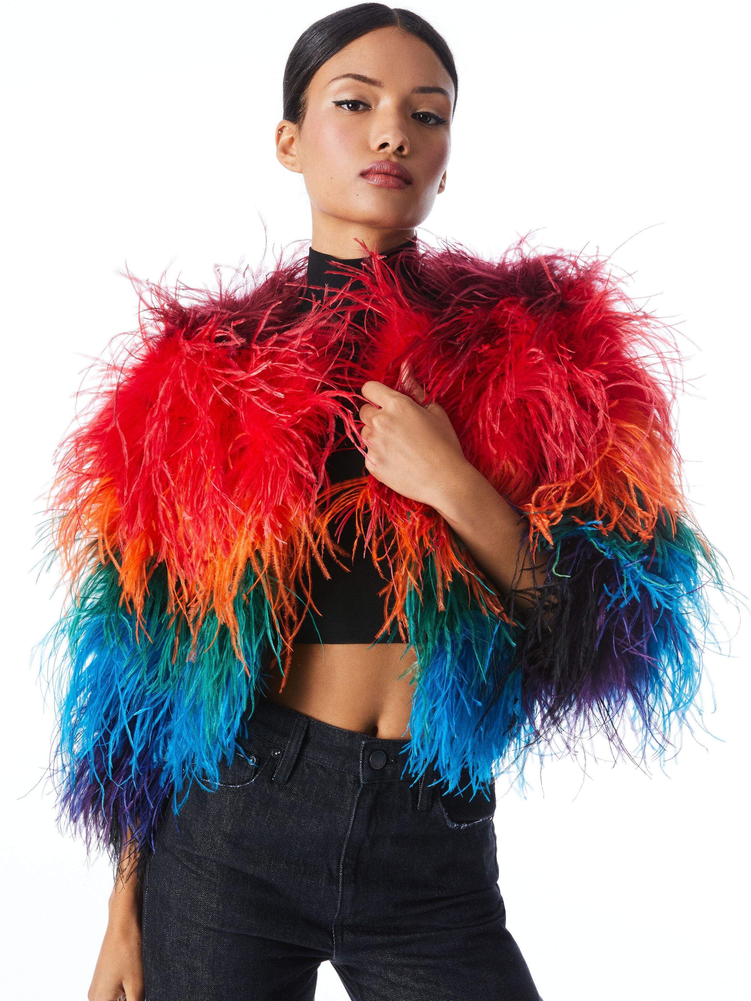 KIDMAN FEATHERED JACKET-MULTI-ALICE + OLIVIA