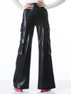 HAYES VEGAN LEATHER WIDE LEG PANT-Black-ALICE + OLIVIA
