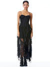 JEMMA LACE ASYMMETRICAL CORSET DRESS-Black-ALICE + OLIVIA