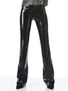 PANTALON COUPE ÉVASÉE EN CUIR VÉGÉTALIEN OLIVIA-ALICE + OLIVIA