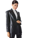 SHAN OVERSIZED VEGAN LEATHER BLAZER-Black-ALICE + OLIVIA