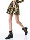 FIZER VEGAN LEATHER PLEATED SKIRT-FLORENCE SCROLL-ALICE + OLIVIA