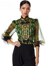 BETTINA BLOUSON SLEEVE TOP-RENDEZVOUS-ALICE + OLIVIA