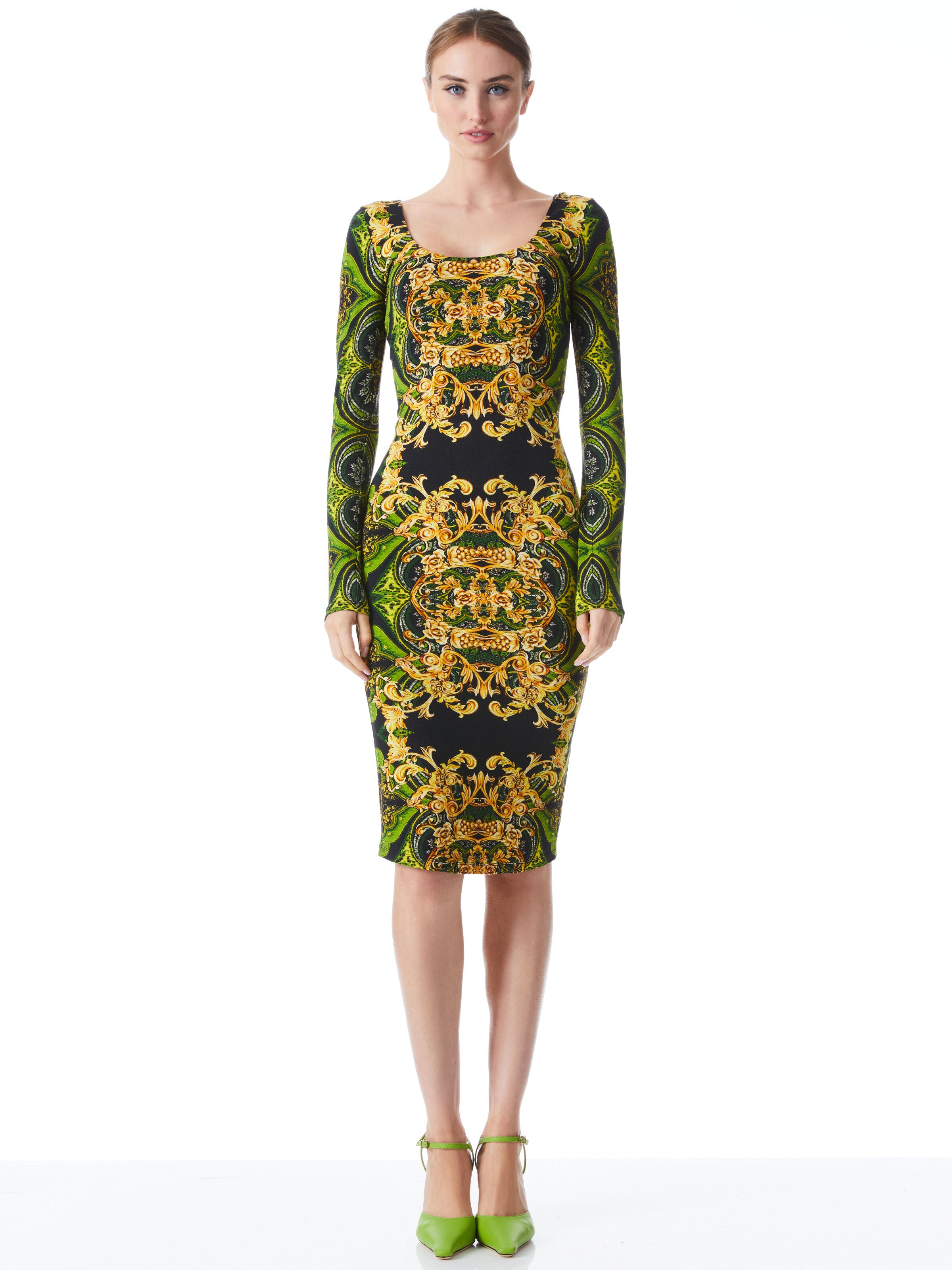 ROBE MIDI DÉCOLLETÉ PELLE DELORA-ALICE + OLIVIA