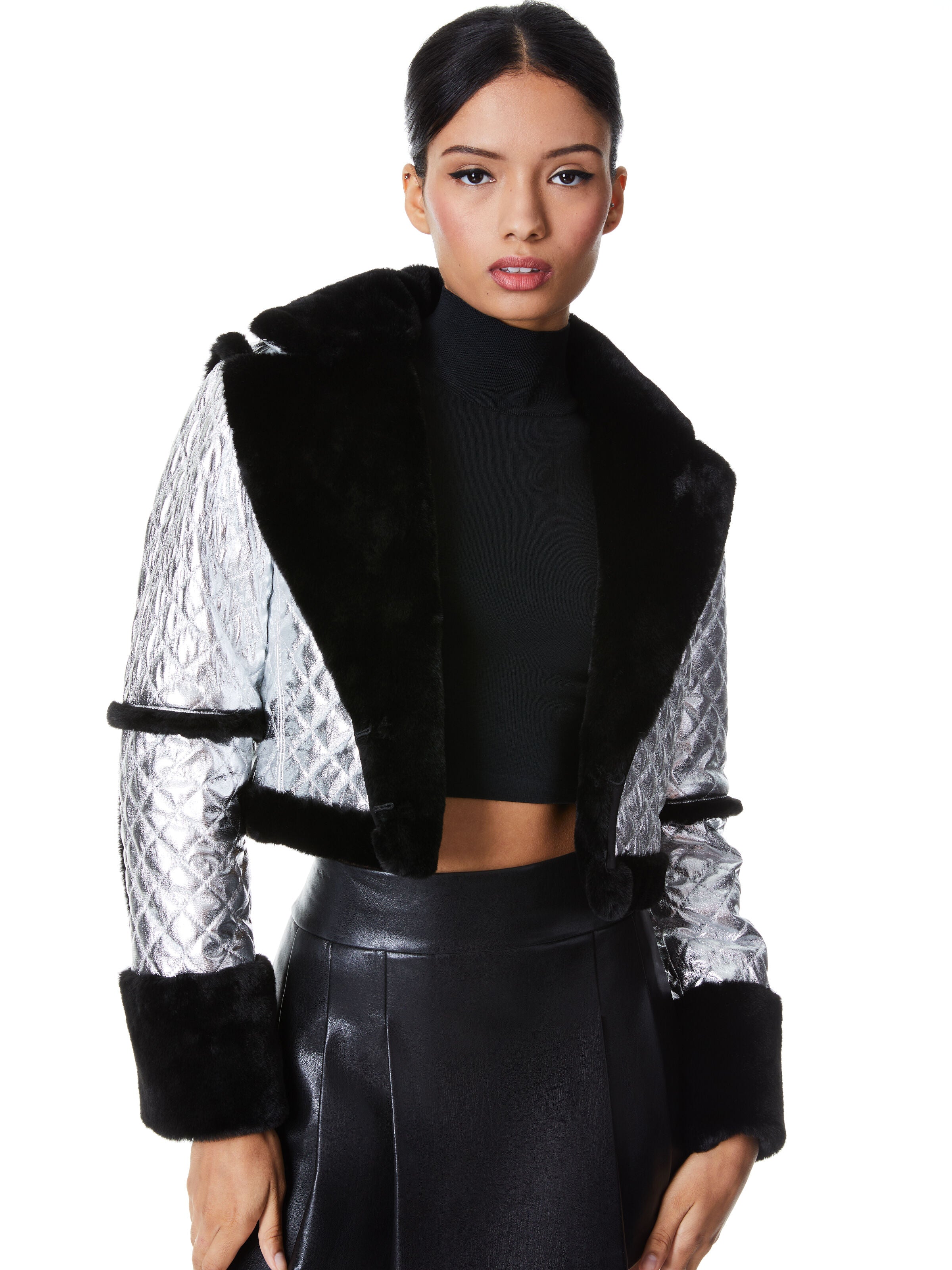 MANTEAU LUISANA EN SIMILICUIR MATELASSÉ-ALICE + OLIVIA