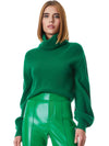 CARLYNN RIBBED CROPPED TURTLENECK-EMERALD-ALICE + OLIVIA