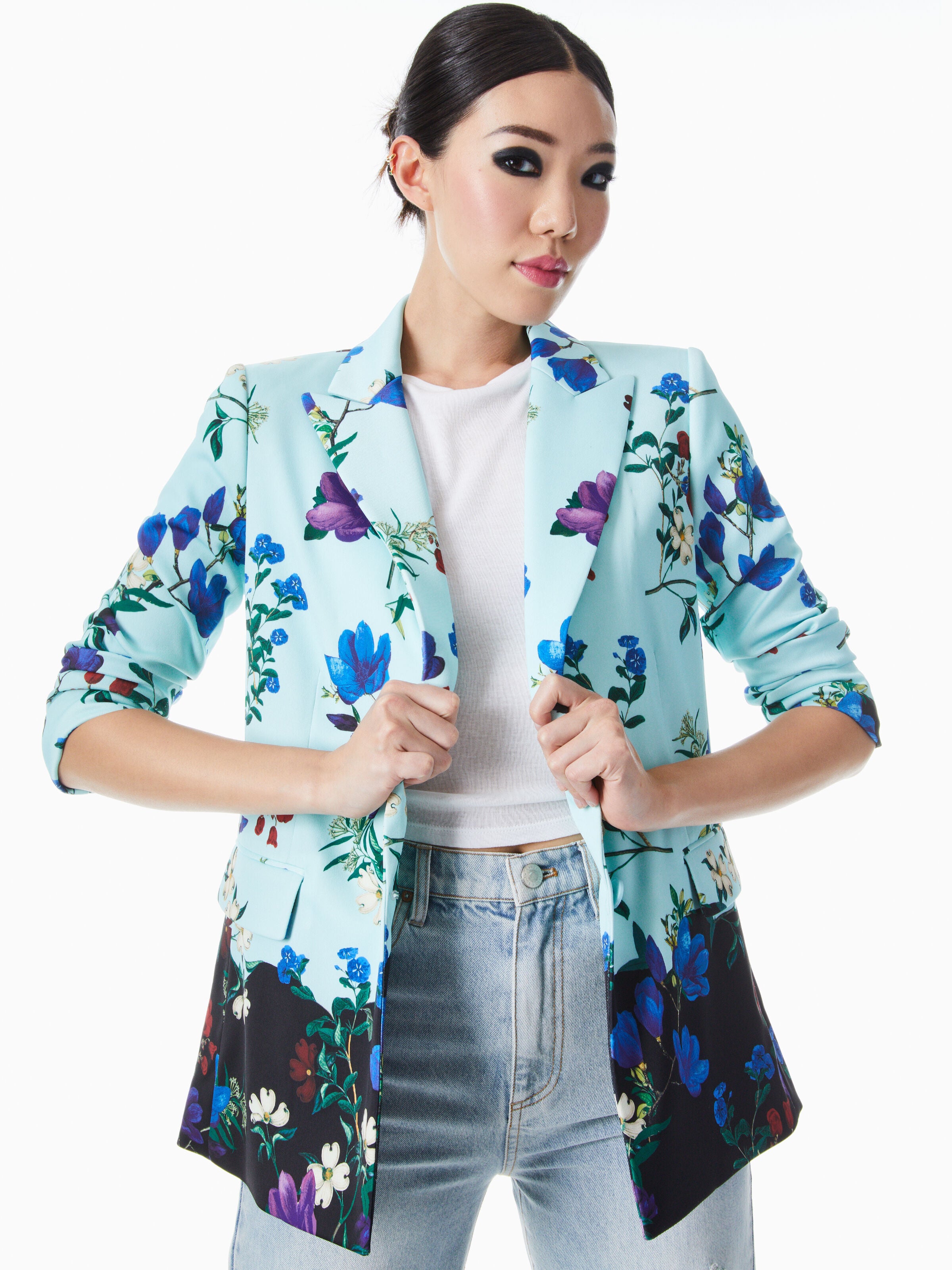 JUSTINE ROLLED CUFF BLAZER-ALICE + OLIVIA