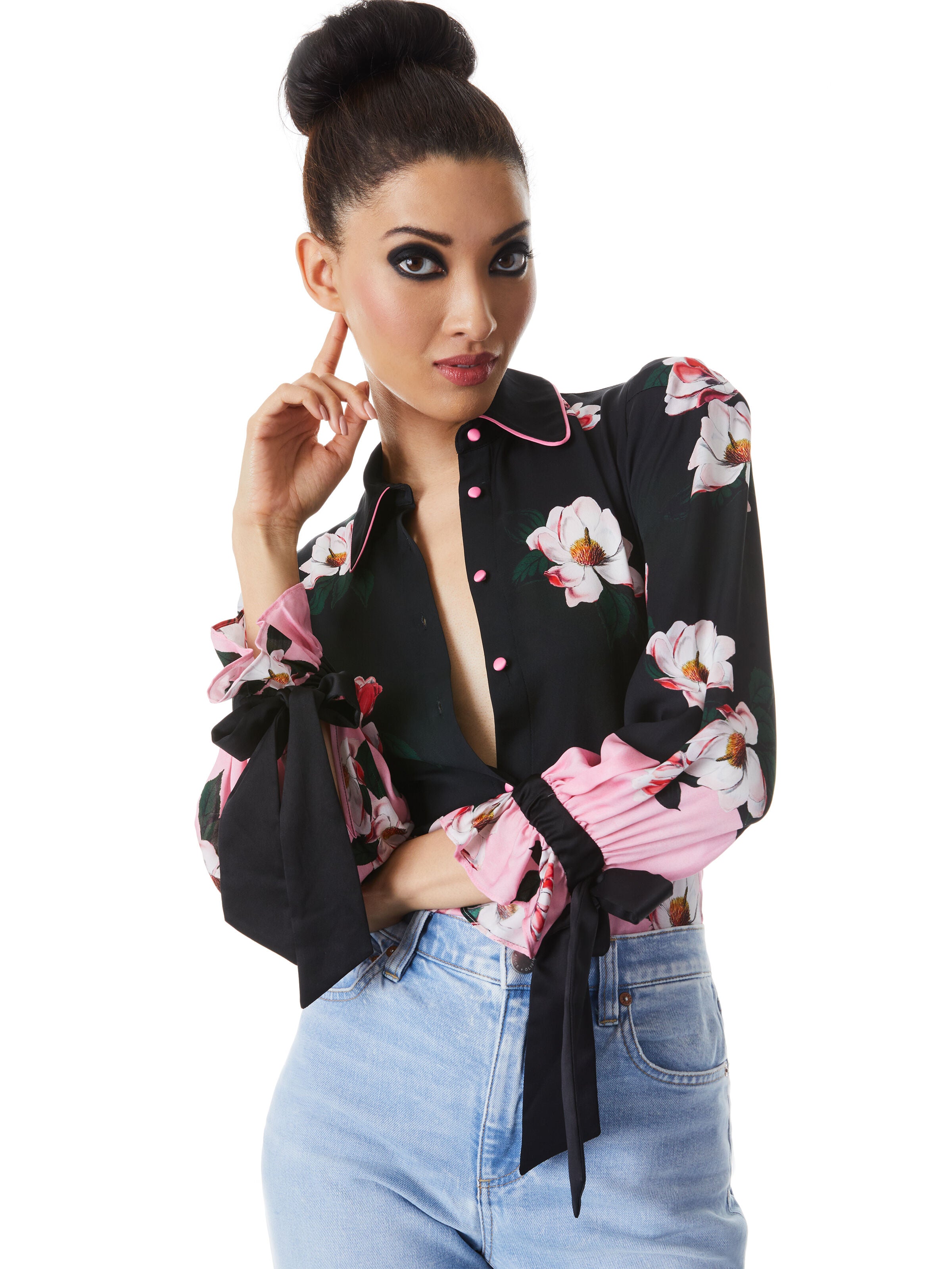 MAGLIA CON MANICA A SBUFFO E ALLACCIO WILLA-ALICE + OLIVIA