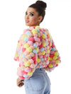 GIACCA CON POMPON MARRONE CHIARO-ALICE + OLIVIA