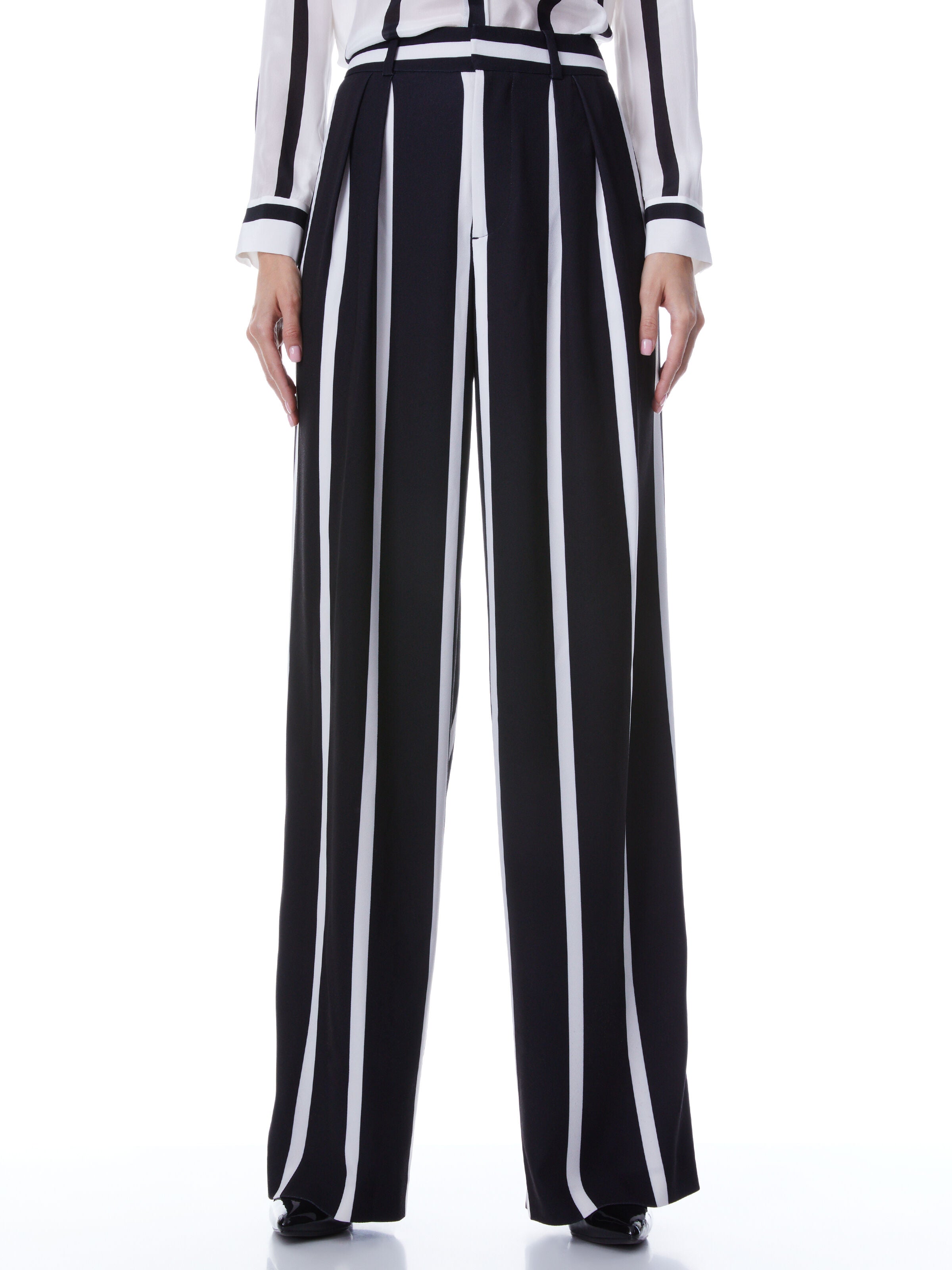 PANTALONI A VITA ALTA CON PINCES POMPEY-ALICE + OLIVIA