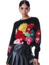 MAGLIONE GIROCOLLO BELVA CON MOTIVO FLOREALE JACQUARD-ALICE + OLIVIA