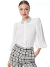 Camicetta CALIDA plissettata con colletto decorato-ALICE + OLIVIA
