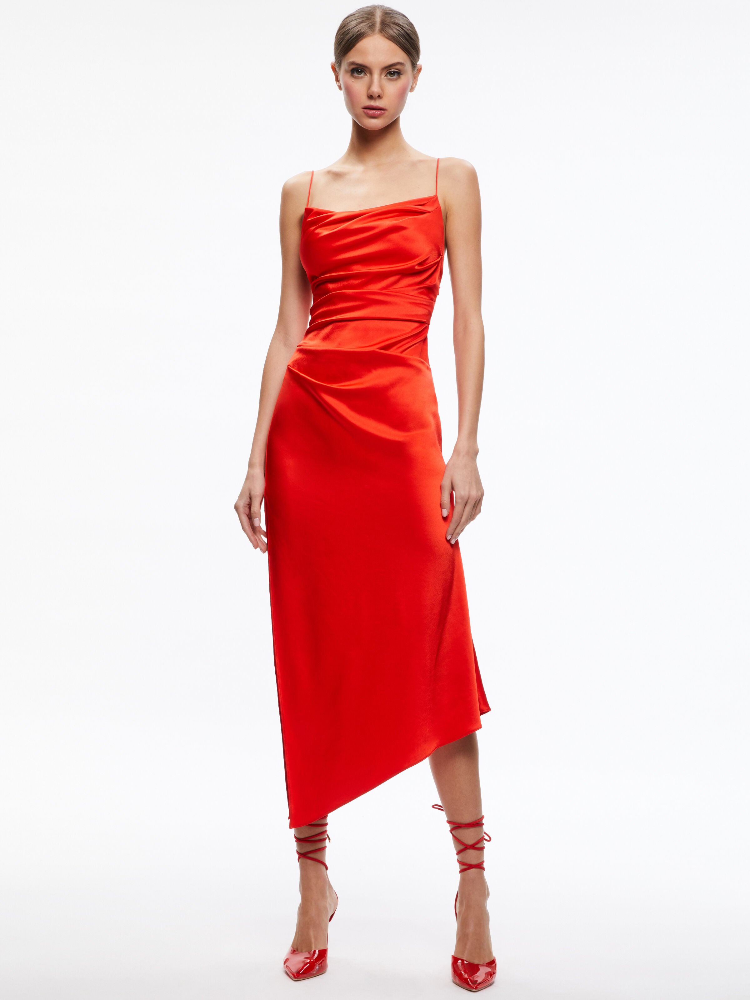 VISTA ASYMMETRICAL MIDI SLIP DRESS-CHILI PEPPER-ALICE + OLIVIA