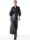 ROBE LONGUE BOUTONNÉE EN CUIR VEGAN TANIKA-ALICE + OLIVIA