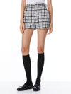 PAULA TWEED HIGH WAISTED SHORT-BLACK/OFF WHITE-ALICE + OLIVIA