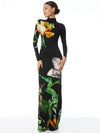 ROBE LONGUE AJUSTÉE À MANCHES LONGUES DELORA-ALICE + OLIVIA