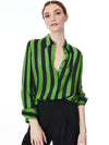 ALANE FITTED TUNIC-POSITANO STRIPE LG-ALICE + OLIVIA