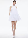 ROBE COURTE AVIANA PLISSÉE SOLEIL À ENCOLURE HALTER-ALICE + OLIVIA