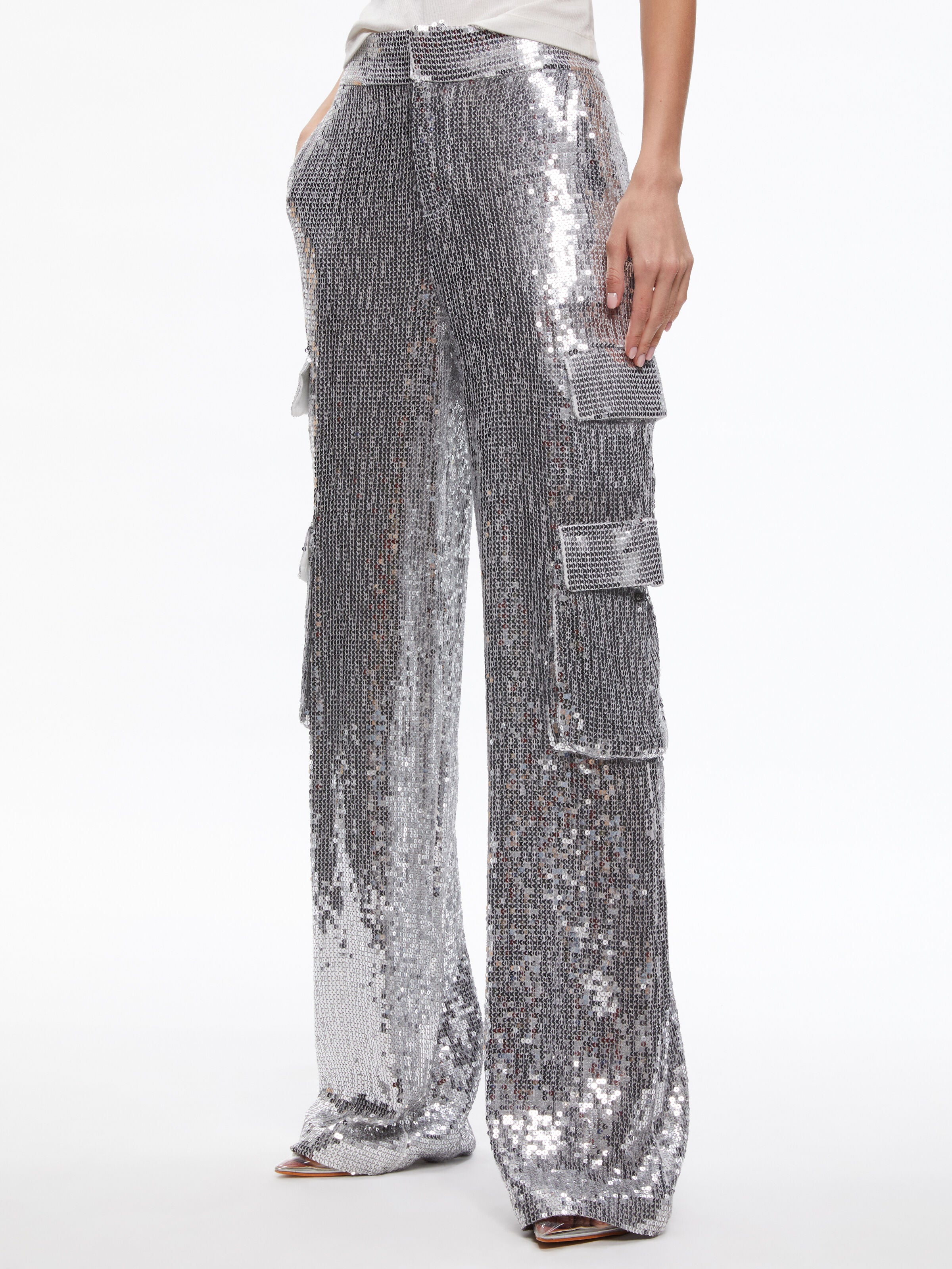 PANTALON LARGE HAYES À SEQUINS-ALICE + OLIVIA