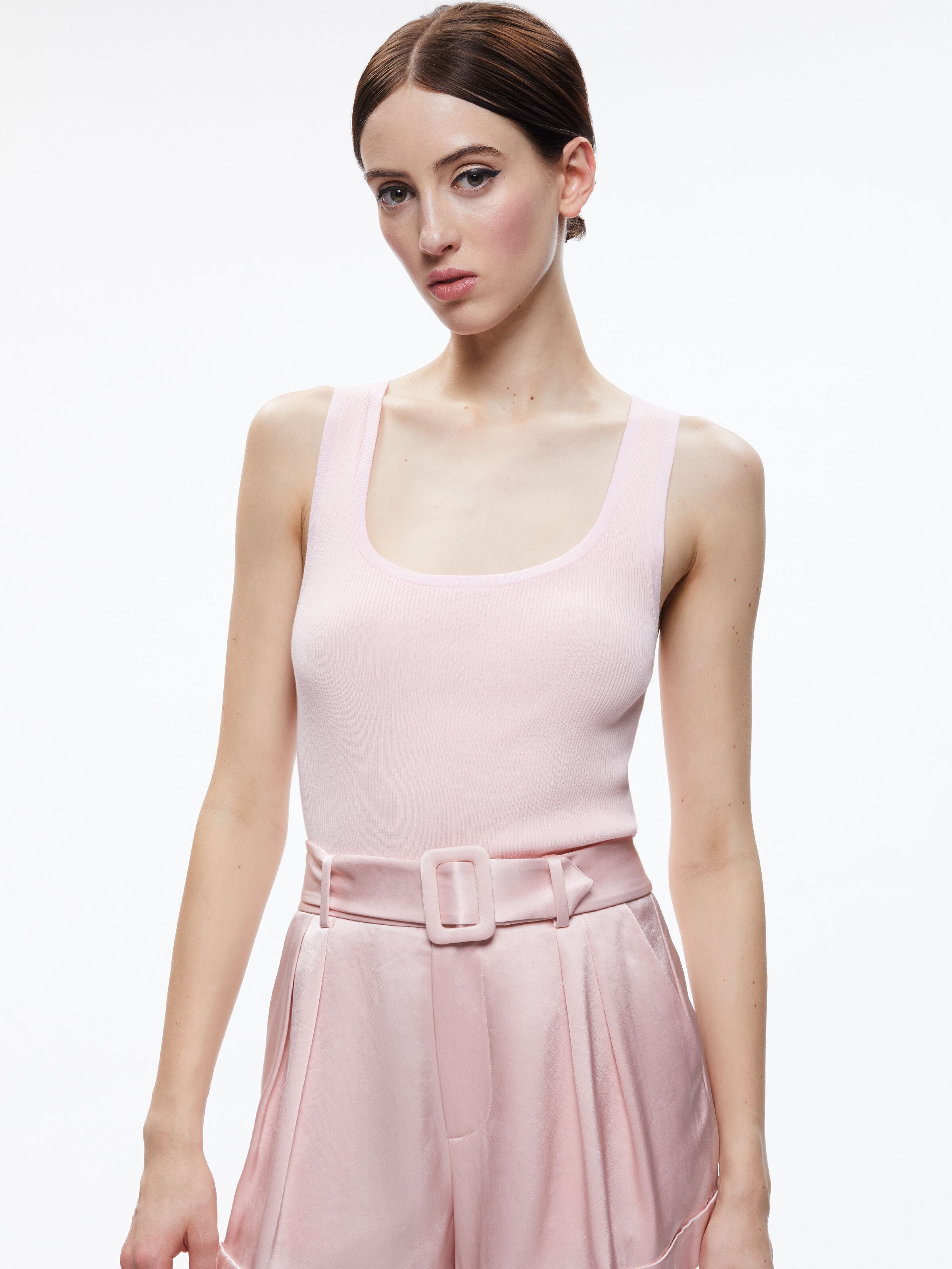 AMBERLY SCOOP NECK RIBBED TANK-PETAL-ALICE + OLIVIA
