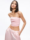 HAUT CROP À FINES BRETELLES DRAPÉES TITA-ALICE + OLIVIA
