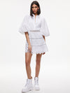 BLAKESLEY BLOUSON SLEEVE EYELET MINI DRESS-PETAL-ALICE + OLIVIA