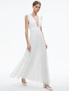VANNA V-NECK RUFFLE SLEEVE MAXI DRESS-WHITE-ALICE + OLIVIA