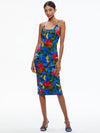 ABITO MIDI MODELLANTE CON SPALLINE A SPAGHETTO DELORA-ALICE + OLIVIA