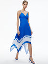 KAYSON V-NECK HANDKERCHIEF HEM DRESS-SAPPHIRE/WHITE-ALICE + OLIVIA