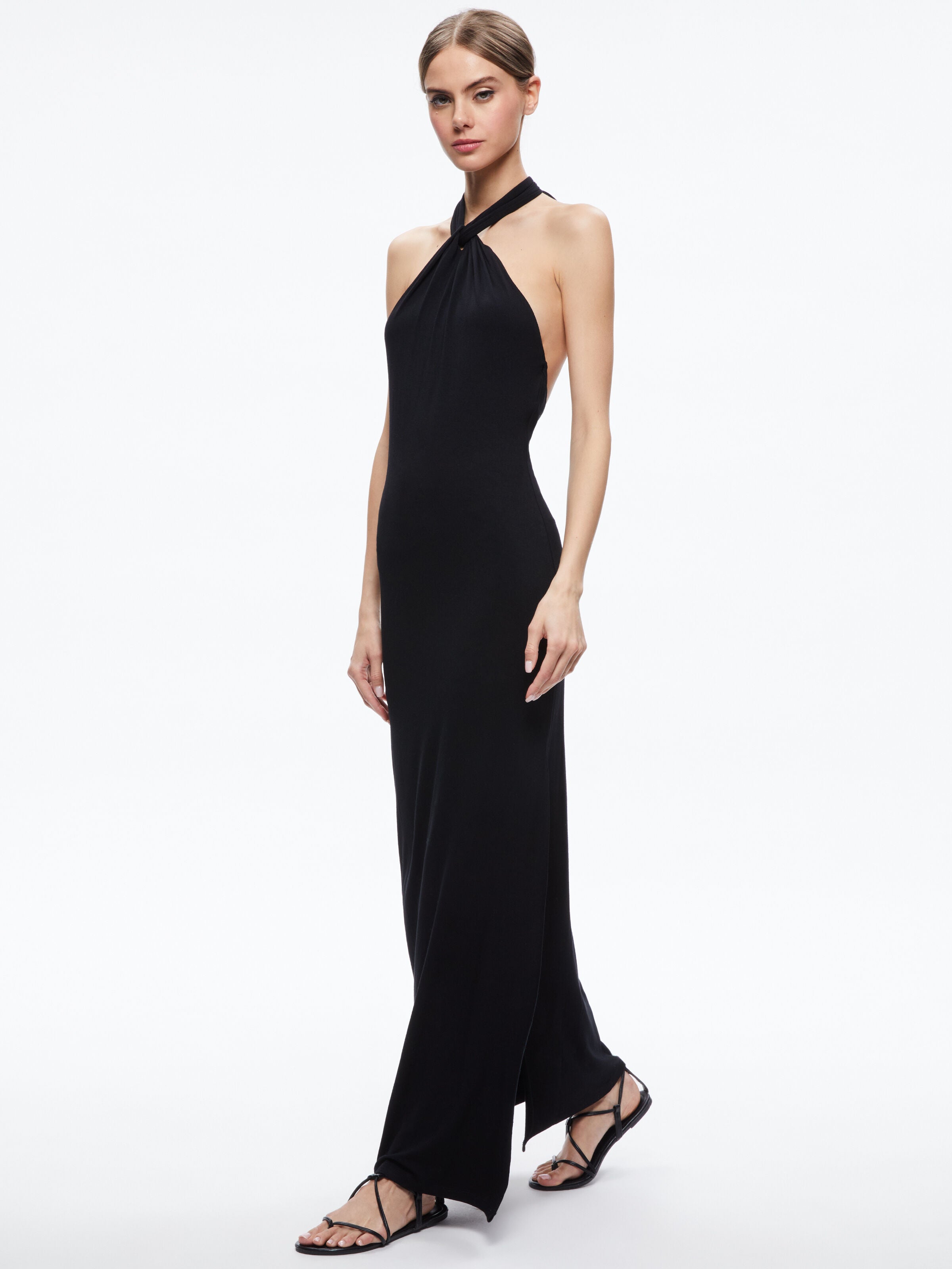 ROBE AMAYA À ENCOLURE HALTER ET FENTE HAUTE-ALICE + OLIVIA