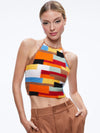 YESSINIA TOP ALL'AMERICANA IN MAGLIA MISTA ALL'UNCINETTO-ALICE + OLIVIA