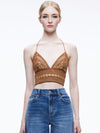 TOP BRALETTE CON RICAMO CARLI E ALLACCIATURA AL COLLO-ALICE + OLIVIA