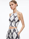 ASH TIE NECK HALTER TOP-CLASSIC IKAT-ALICE + OLIVIA